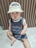 G.DUCKKIDS小黃鴨嬰兒遮陽帽夏季薄款空頂帽刺繡數字寶寶帽子防曬帽6-12月 米色【1630】空頂帽 帽圍42-48cm/參考年齡3-10個月 曬單實拍圖