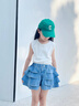 小豬彼特女童牛仔短褲夏季2025新款洋氣兒童運(yùn)動(dòng)五分褲子大童夏裝女孩裙褲 6018藍(lán)色 150 cm 曬單實(shí)拍圖