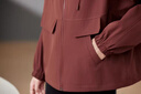 俞兆林（YUZHAOLIN）媽媽裝秋裝2025新款連帽短外套中老年女裝時尚減齡夾克60老人衣服 紅色 XL (建議90-115斤） 曬單實拍圖