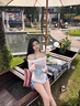 麓格立比基尼泳衣女2025新款海邊溫泉性感復古高級長袖罩衫分體度假泳裝 藍色罩衫三件套均碼【80-120斤】 曬單實拍圖