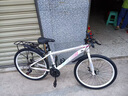 翰鷗斐碳纖維進口品質(zhì)山地自行車女款變速青少年公路校園減震單車24寸男 輻條輪【加厚輪胎】炫彩白 21速 26寸 曬單實拍圖