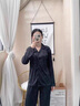 雅鹿女士睡衣女純棉開(kāi)衫長(zhǎng)袖褲2025新款100%全棉四季可外穿家居服套裝 【100%棉  舒適透氣】墨黑色 L 【建議體重100-120斤】 曬單實(shí)拍圖