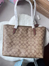 蔻馳（COACH）【官方授權(quán)店】奢侈品女包ZIP30系列托特包單肩手提包送女友禮物 4455IME74卡其棕色配色 曬單實(shí)拍圖