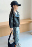 G. DUCKKIDS童裝女童秋季外套2025新款兒童皮衣春秋款時髦洋氣女孩衣服 黑色 110 尺碼4~5歲【100-110cm】 曬單實拍圖