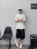 UUCSCC嘻哈日系多口袋直筒工裝短褲潮牌復古寬松大碼中褲五分褲男 黑色 M 110-130斤 曬單實(shí)拍圖