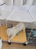 愛(ài)咪寵狗籠子小型犬帶廁所家用室內博美比熊泰迪小型犬狗窩廁所 Pro款-45cm加高帶滑輪-105*45*65 清涼基礎：狗廁所+托盤(pán)+除臭球 曬單實(shí)拍圖