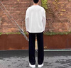 買(mǎi)一送一春秋長(cháng)袖t恤男寬松打底衫ins潮牌學(xué)生男女內搭體恤上衣12 草書(shū)字母白+小耿鬼黑【2件裝】 3XL  建議160-185斤 曬單實(shí)拍圖
