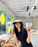 啄木鳥(niǎo)草帽女夏季2025珍珠帽發(fā)箍空頂草編發(fā)卡戶(hù)外遮臉遮陽(yáng)防曬太陽(yáng)帽子 珍珠黑膠款-白色 均碼 曬單實(shí)拍圖