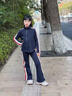 女童套裝秋季2025新款兒童運(yùn)動(dòng)外套休閑褲子初中生秋裝兩件套衣服 藏青色【上衣+褲子】 150 曬單實(shí)拍圖