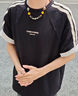 阿迪達斯 （adidas）男裝夏季舒適潮流時尚百搭圓領(lǐng)三條紋運動休閑短袖 XL碼 曬單實拍圖