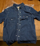 Levi's李維斯25年新款男士復古美式時(shí)尚簡(jiǎn)約休閑短袖牛仔襯衫 藍色 XS 曬單實(shí)拍圖