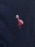 皮爾卡丹（pierre cardin）秋季新款Polo領(lǐng)精紡羊毛開衫女刺繡娃娃領(lǐng)豎條顯瘦寬松針織衫毛衣 藏藍(lán)色 M 80-105斤 曬單實拍圖