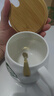 星巴克（Starbucks）杯子限量版簡約歐式水杯馬克杯家用陶瓷杯小禮品星巴風(fēng)咖啡杯早餐 p款(杯+勺+竹蓋)450ml 曬單實拍圖