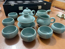 蘇氏陶瓷汝窯茶具高品質(zhì)美人茶壺加蓋碗整套功夫茶具開片可養(yǎng)金線帶禮盒裝 曬單實拍圖
