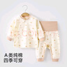 婧麒（JOYNCLEON）新生嬰兒衣服純棉秋款初生男女寶寶春秋睡衣分體打底內(nèi)衣套裝 蒲公英咖色 【高腰款】 73 cm 曬單實拍圖