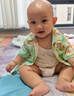 歡喜小熊寶寶夏季短袖襯衫男童純棉薄款上衣兒童襯衣男寶夏裝嬰兒夏天衣服 曬單實拍圖