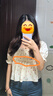 樂町甜美浪漫碎花雪紡衫女夏季新款A版小方領設計感超仙上衣 黃印花（現(xiàn)貨） S 曬單實拍圖