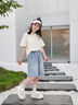 阿米艾（amiai）女童小白鞋2025新款夏季中大童透氣網(wǎng)面板鞋女孩運動鞋兒童鞋子 白色 網(wǎng)面 35 碼/鞋內長約22cm 曬單實拍圖