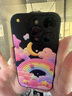 圣圖朗星空彩虹iphone14plus適用蘋(píng)果15Pro手機殼13可愛(ài)新款16promax小羊皮11小眾xr高級感12全包x防摔套 液態(tài)小羊皮-星空彩虹【黑色】  iPhone 16 pro 曬單實(shí)拍圖