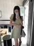 蘭戀淑法式連衣裙裙子女夏季2025新款小個子顯瘦赫本風(fēng)氣質(zhì)小香風(fēng)小裙子 法式收腰短袖連衣裙【綠色】 均碼 【建議110斤內(nèi)】 曬單實拍圖
