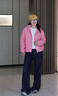 波司登2025新款女短款90絨連帽時尚輕暖羽絨服B250135316 子黛粉1738 M 165/88A 體重約125-140斤 曬單實(shí)拍圖