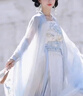 原創(chuàng)漢服女繡花齊腰對(duì)襟襦裙魏晉南北朝秋款超仙氣古風(fēng)大袖衫春夏 藍(lán)色全套 S 曬單實(shí)拍圖