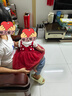 優(yōu)奇嬰兒衣服女寶寶夏季超薄短袖連體衣裙女童百天紅色喜慶周歲禮服裙 曬單實(shí)拍圖