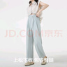 米度麗孕婦九分褲夏季薄款闊腿褲休閑寬松冰絲山本褲孕婦裝  晴空藍(lán)L 曬單實(shí)拍圖