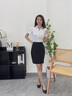 伊婭莎職業(yè)半身裙女夏季西裝包臀裙氣質(zhì)a字短裙女士工作裙高腰一步西裙 22038黑色短款【松緊腰/后開叉】 L 推薦100-110斤 曬單實拍圖