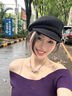 十竹黑色純羊毛尼貝雷帽女秋冬英倫風(fēng)報(bào)童八角帽子大頭圍顯臉小韓時(shí)尚 雅致黑【純羊毛】時(shí)尚百搭 曬單實(shí)拍圖
