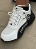 輕奢男鞋秋冬季皮面運動(dòng)鞋男百搭老爹鞋男休閑鞋子男士軟底增高鞋 白黑色 41 曬單實(shí)拍圖