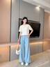 香影白色t恤女短袖2025夏裝新款設(shè)計感棉質(zhì)鏤空拼接圓領(lǐng)寬松上衣 米白 L 165/88A/110-125斤 曬單實拍圖