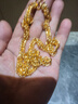御友記9999黃金項鏈男金包銀老板馬鞭鏈金鏈子霸氣顯粗金項鏈 包金1.5克 重約45克左右 曬單實拍圖