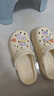 名創(chuàng)優(yōu)品（MINISO）洞洞鞋男女夏季外穿涼鞋防滑厚底踩屎感包頭涼拖鞋 卡其+海洋星星 曬單實(shí)拍圖