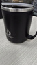 品喻（PINYU）304不銹鋼水杯馬克杯咖啡杯家用帶蓋配吸管男士辦公室喝水杯子黑 曬單實(shí)拍圖