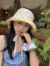 小野七天可愛碎花雙面漁夫帽女春夏季日系水桶盆帽遮陽春游帽子旅游黃色 淡黃色 均碼 （56-58cm） 曬單實(shí)拍圖