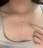 中國黃金（CHINA GOLD）黃金項(xiàng)鏈女款足金小蠻腰流蘇套鏈吊墜情人節(jié)生日禮物送女友愛人 今/次日達(dá)*小蠻腰吊墜約0.3g-配S925圓珠鏈 曬單實(shí)拍圖