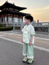 G.DUCKKIDS小黃鴨童裝兒童漢服女童夏季男童六一兒童節(jié)演出服夏天新中式校服 男童綠色 110 【建議4-5歲】 曬單實(shí)拍圖