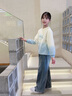 moonkids女童套裝2025新款春秋款兒童衛(wèi)衣牛仔喇叭褲洋氣秋裝大童兩件套薄 4916漸變藍衛(wèi)衣 130 cm 曬單實拍圖