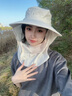貓人防曬帽女夏季防紫外線全臉遮陽(yáng)面罩護(hù)頸一體太陽(yáng)帽戶外遮陽(yáng)帽子女 米白色 均碼（56-60） 曬單實(shí)拍圖