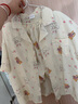 貓人【可愛印花】女士睡衣女翻領(lǐng)可外穿女生卡通少女家居服新品套裝 曬單實(shí)拍圖