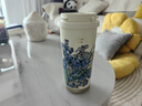 格沵（germ）梵高聯(lián)名雙飲保溫杯吸管水杯大容量學(xué)生杯女神禮物杯子500ML鳶尾 曬單實(shí)拍圖