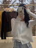 DGOV時尚長袖寬松上衣針織衫女秋季新款毛衣女開衫外套女薄款短款外穿 米白色 S 建議80--95斤 曬單實拍圖