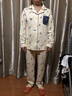 依曼安睡衣女春秋季純棉長(zhǎng)袖開(kāi)衫翻領(lǐng)家居服可外穿休閑女士100全棉套裝 5227 L （100-120）斤 曬單實(shí)拍圖