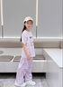Svecymikov國際品牌女童夏裝套裝2025新款洋氣兒童裝短袖運動時髦女孩夏季休 粉色 【短袖+褲子】 130 cm 曬單實拍圖