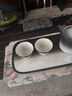 言和堂功夫茶具小茶盤(pán) 家用小型茶托盤(pán)儲水茶臺干的泡臺陶瓷茶的海 山海行-小長(cháng)盤(pán)（棉白） 曬單實(shí)拍圖