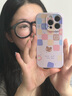 圣圖朗新款A(yù)I按鍵全包iphone16pro手機(jī)殼蘋果15p液態(tài)硅膠13高級(jí)感14promax卡通11軟植絨12可愛男女款全包 愛心格子熊【草紫色】16以上AI按鍵全包  iPhone 16 pro 曬單實(shí)拍圖