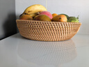 藝斑斕 越南手工編織籃藤編收納筐家用水果籃竹籃筐針線(xiàn)饅頭筐野餐籃 淺口水果盤(pán)中號22*4 曬單實(shí)拍圖