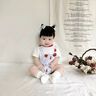 哈羅小黃鴨 HAL.DUCK女寶寶連體衣2025新款夏款可愛卡通假兩件哈衣男女寶寶外出包屁衣 杏色假兩件哈衣 66cm 曬單實(shí)拍圖
