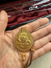 老鋪黃金古法手工足金項(xiàng)鏈·花絲金龍金鳳香囊吊墜（繩鏈款） 中號金龍金重約73.8g 曬單實(shí)拍圖